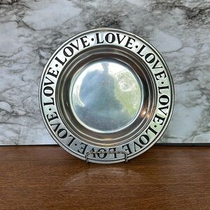 Vintage Wilton Circle of Love Pewter Plate